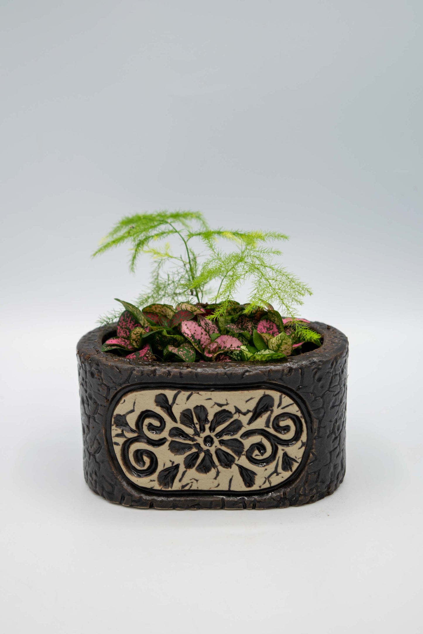 Ceramic Oval Floral Planter