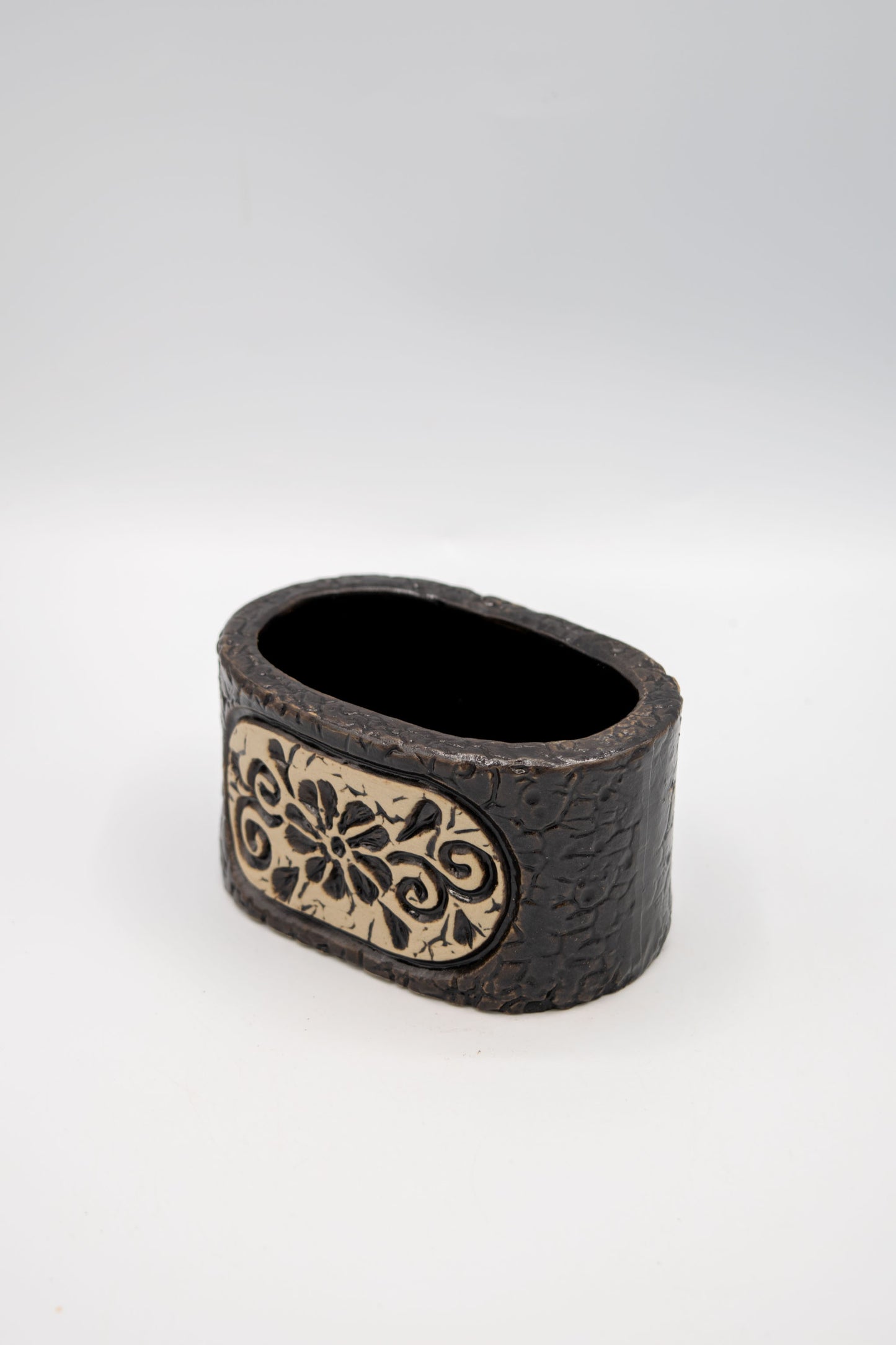 Ceramic Oval Floral Planter