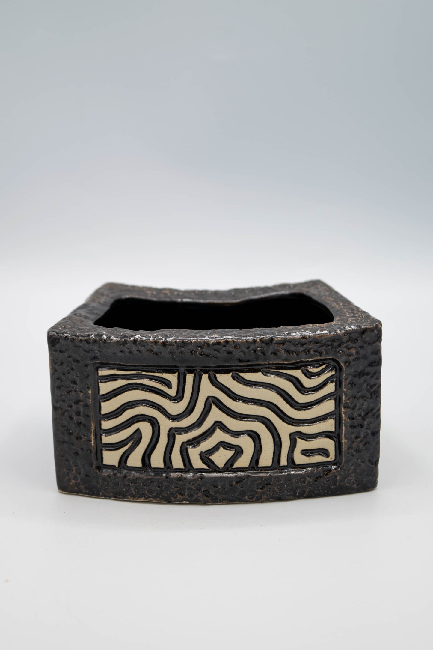Ceramic Rectangle Mosaic Ripple Planter