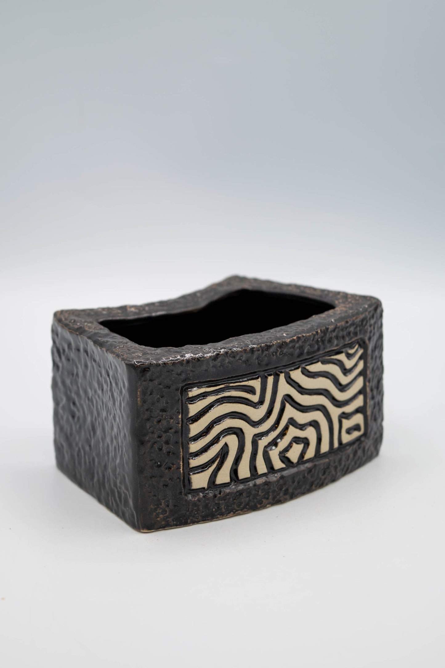 Ceramic Rectangle Mosaic Ripple Planter