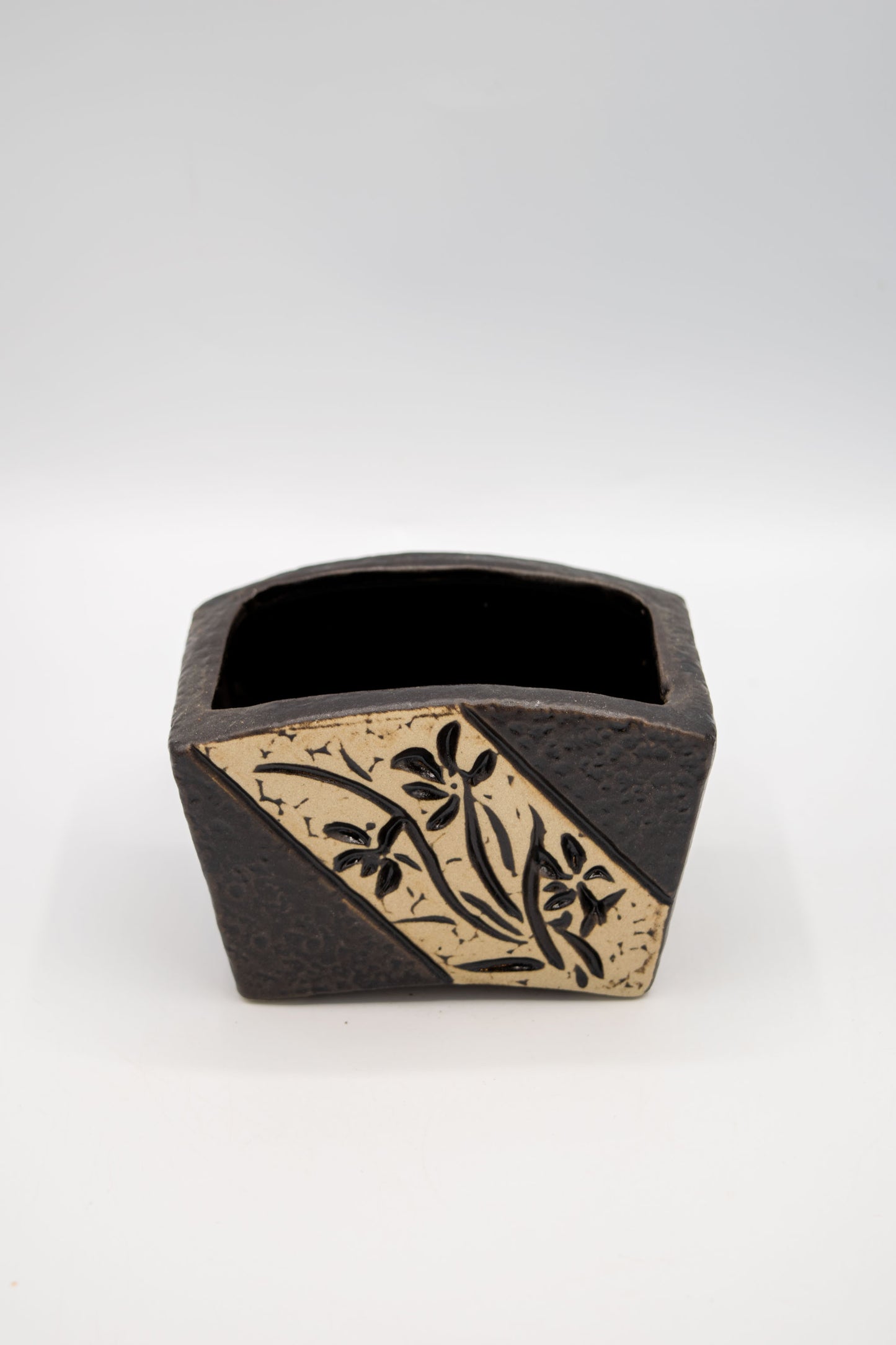 Ceramic Rectangle Orchid Floral Planter