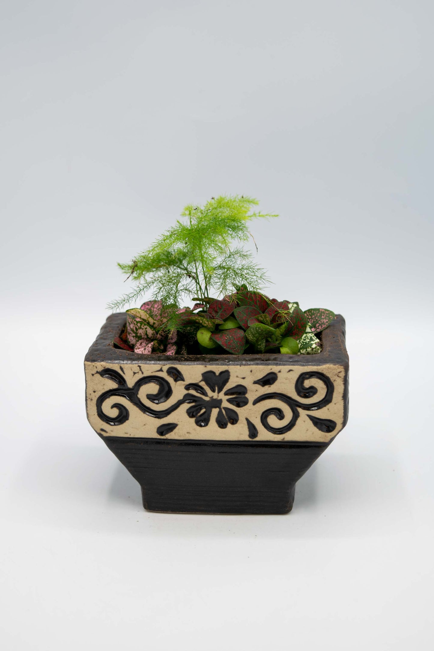 Ceramic Rectangle Foral Planter