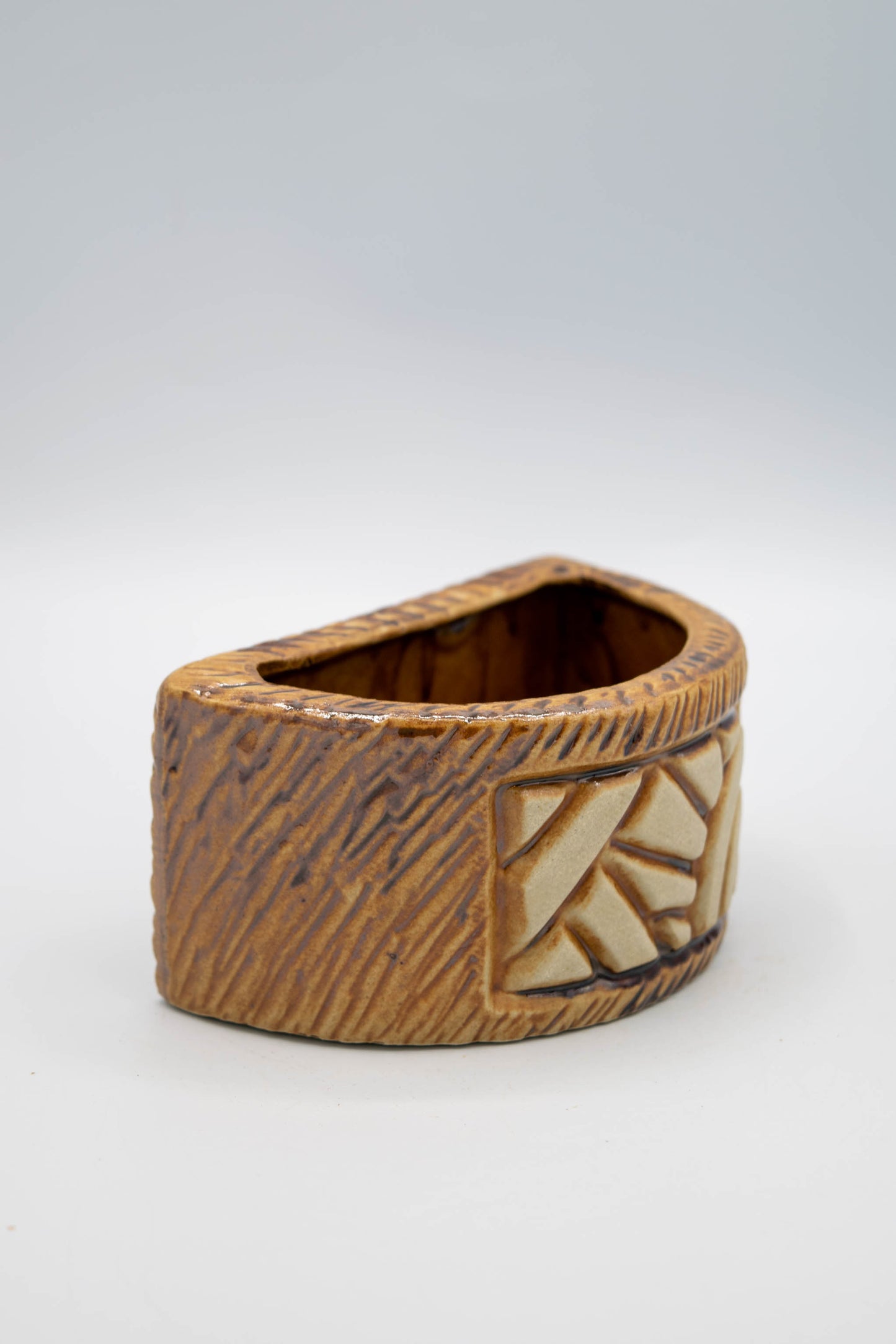 Ceramic Half Circle Mosaic Planter