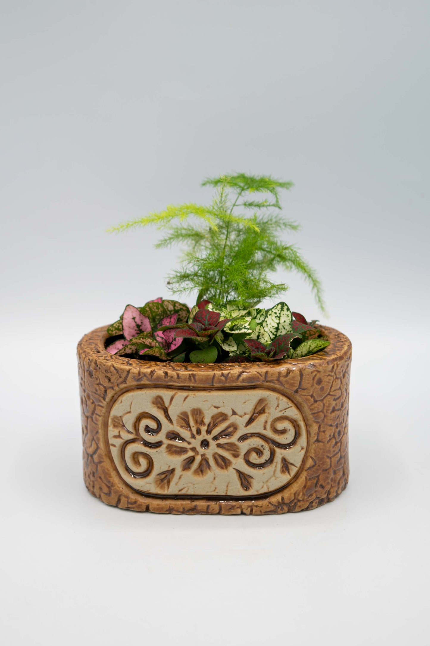 Ceramic Oval Floral Planter