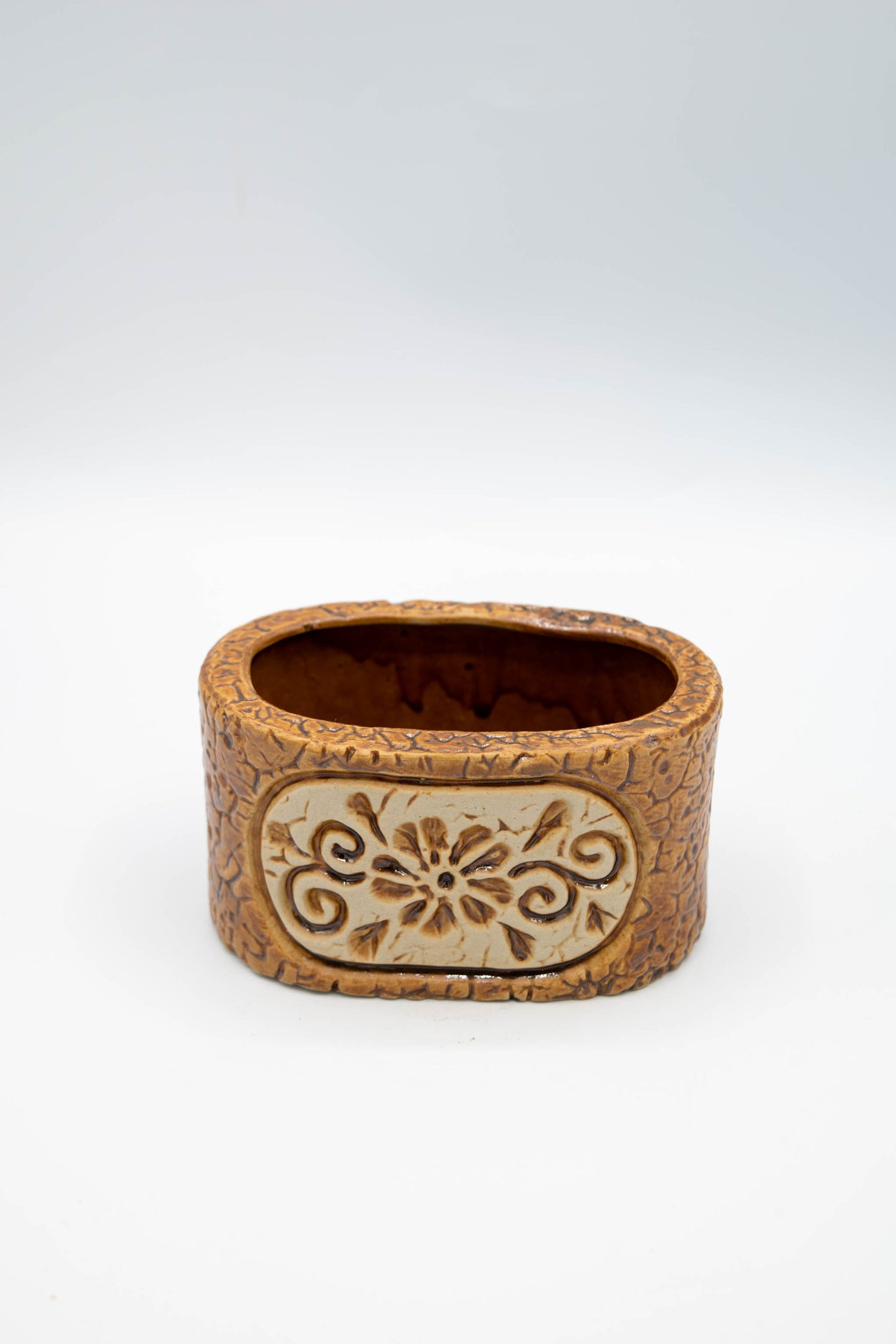 Ceramic Oval Floral Planter