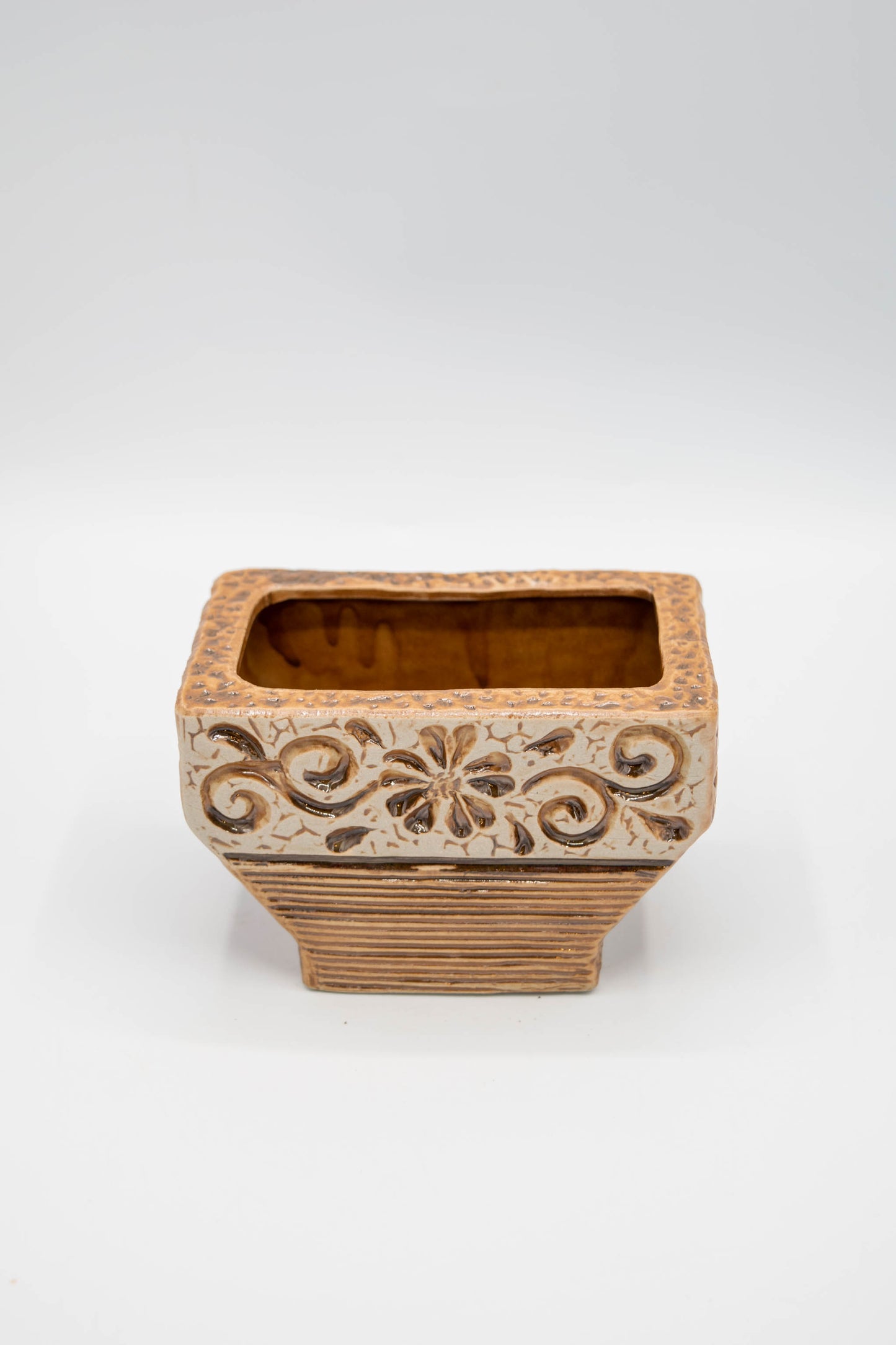 Ceramic Rectangle Foral Planter