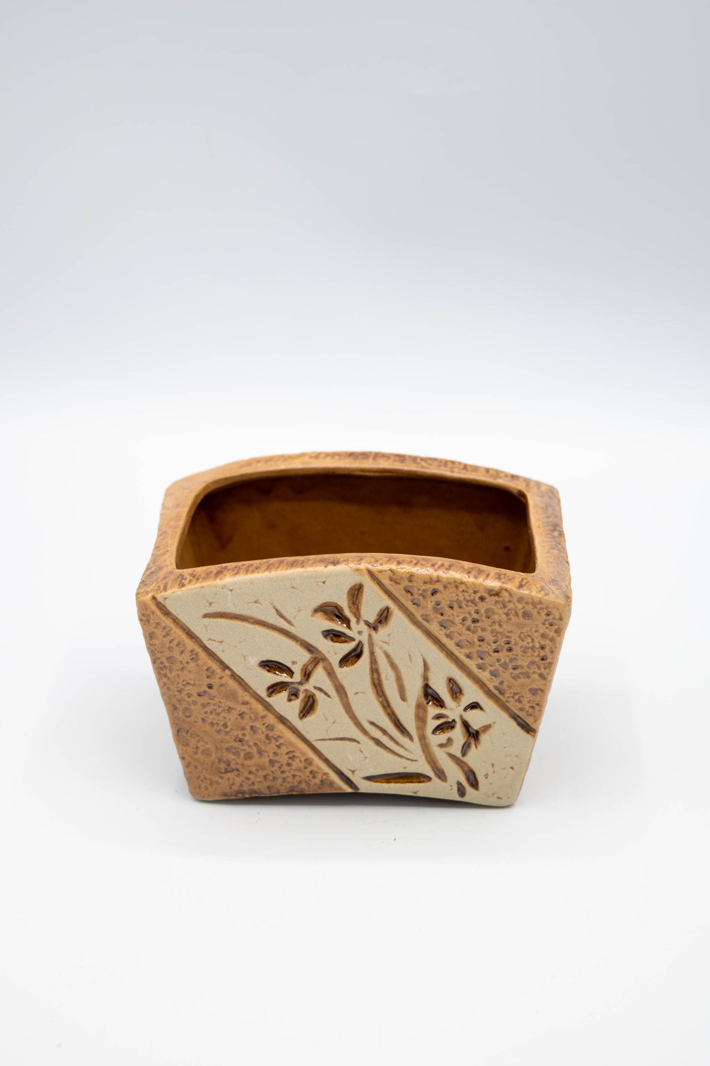 Ceramic Rectangle Orchid Floral Planter