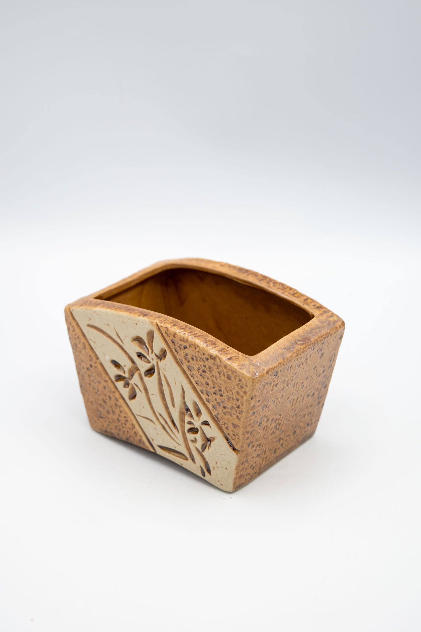 Ceramic Rectangle Orchid Floral Planter