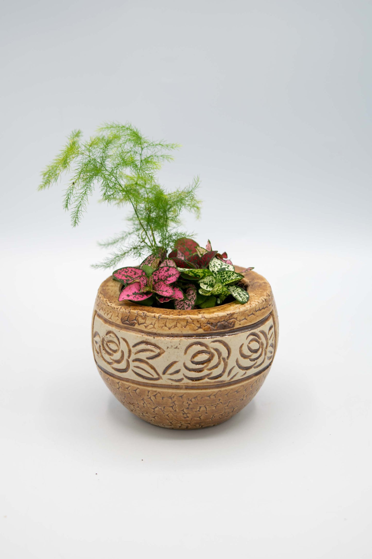 Round Rose Floral Planter