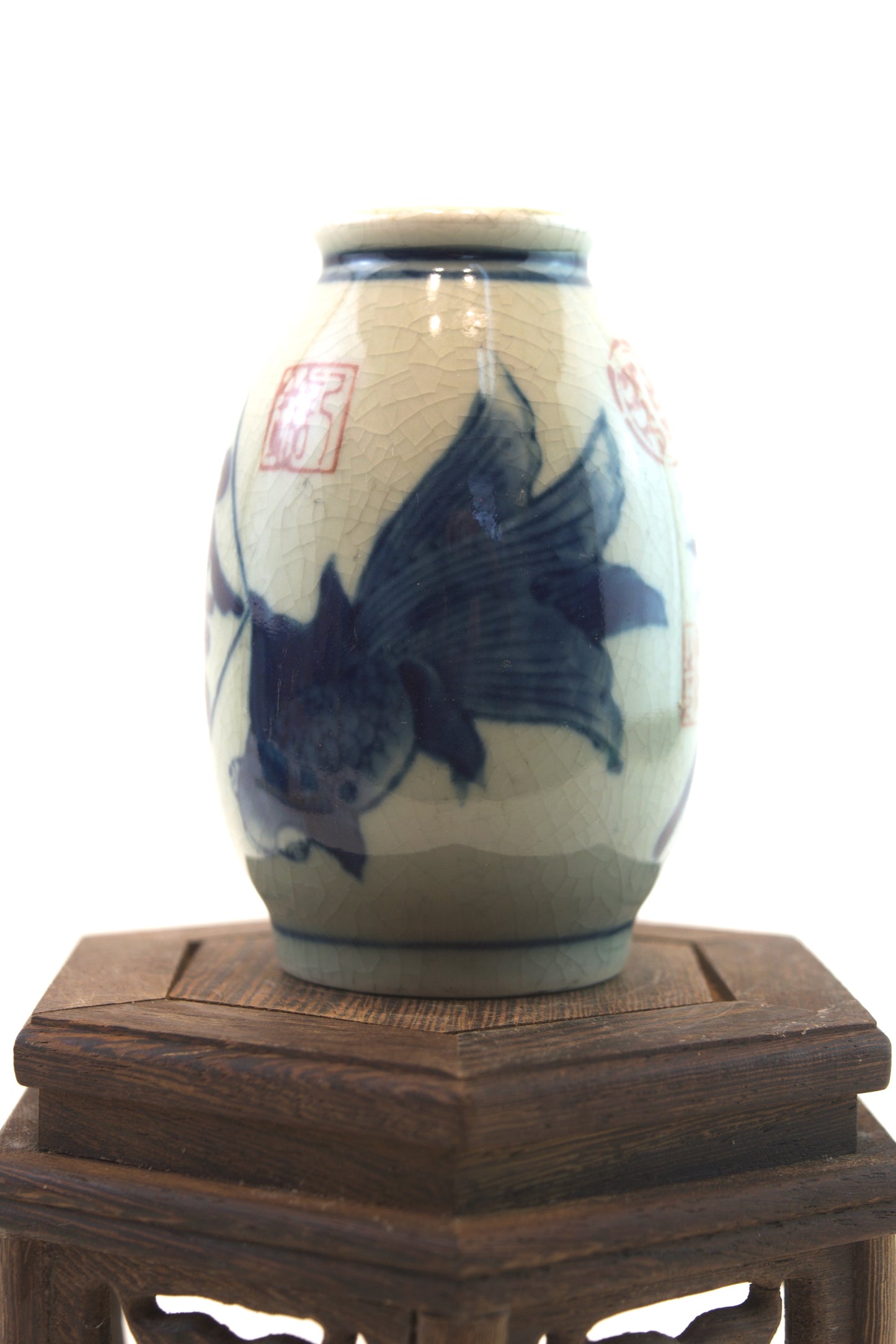White Koi Fish Ceramic Mini Pot – 4"