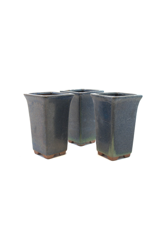 Rustic Ceramic Planter: Sun-Faded Blue-Green Glaze