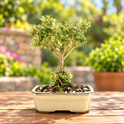 Mount Fuji Serissa Bonsai Ceramic 7" Pot - One of a Kind Bonsai
