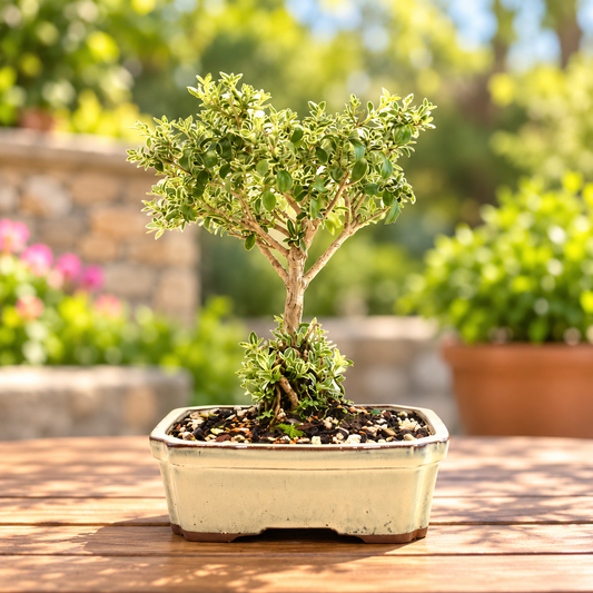 Mount Fuji Serissa Bonsai Ceramic 7" Pot - One of a Kind Bonsai