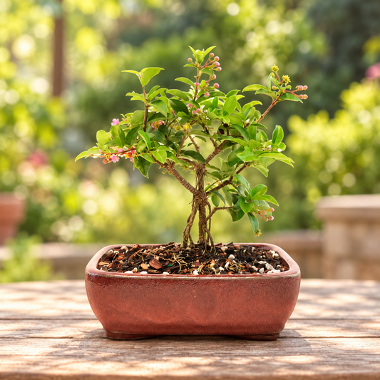 Dwarf Barbados Cherry Bonsai Ceramic 6" Pot - One of a Kind Bonsai