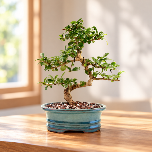Fukien Tea Bonsai Ceramic 7" Pot - One of a Kind Bonsai
