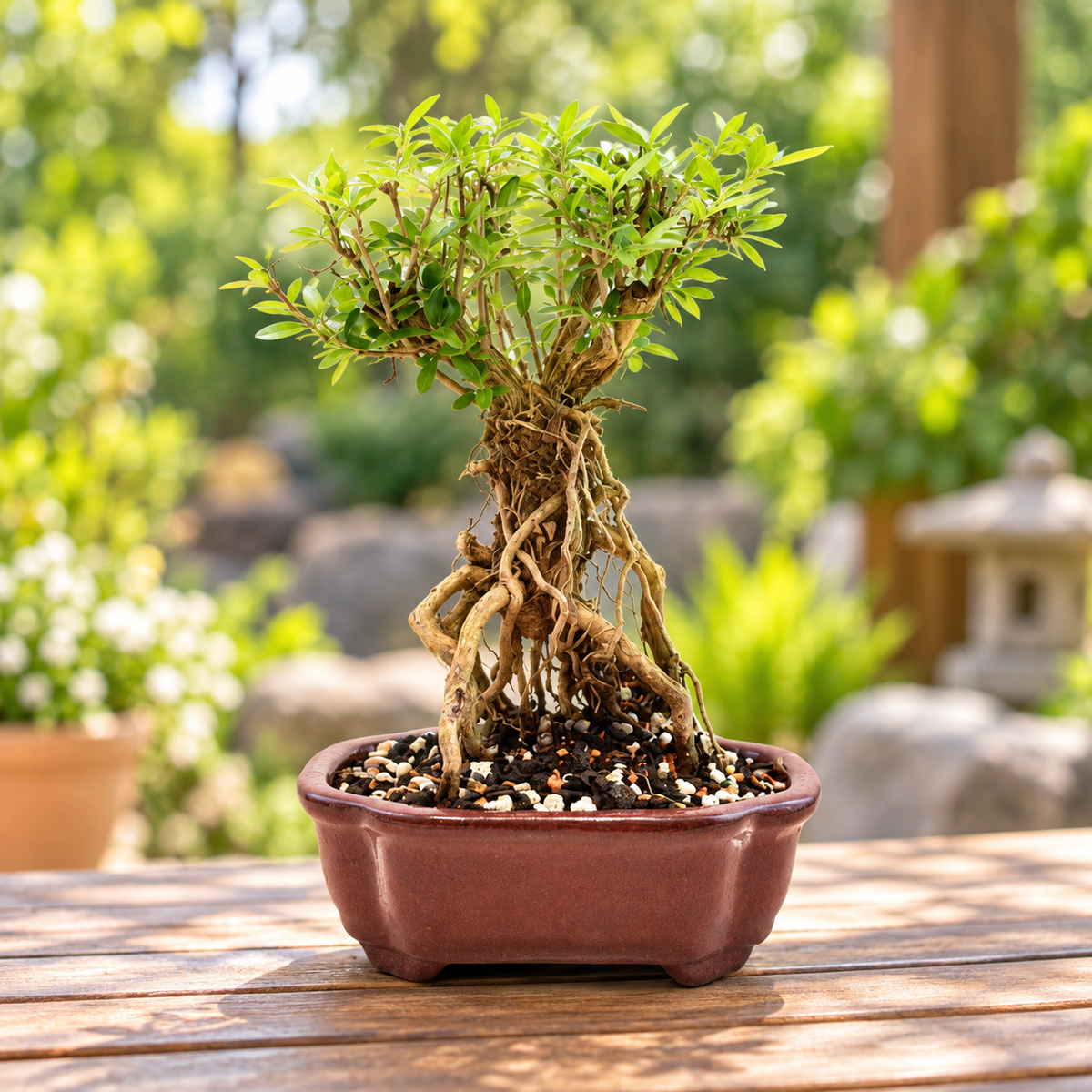 Mount Fuji Serissa Bonsai Ceramic 6" Pot - One of a Kind Bonsai