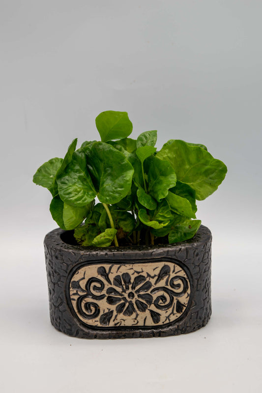 Ceramic Oval Floral Planter