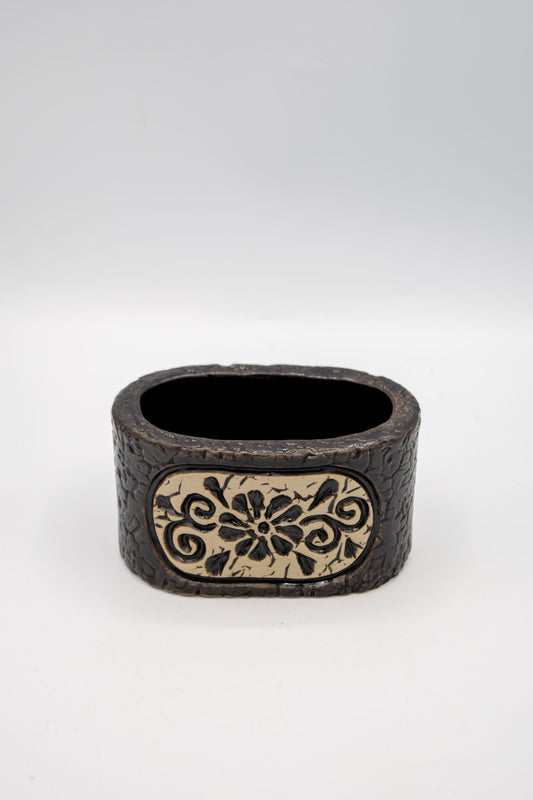 Ceramic Oval Floral Planter