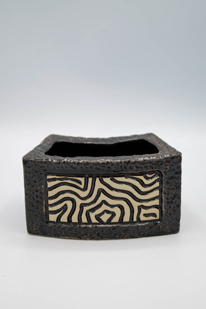 Ceramic Rectangle Mosaic Ripple Planter