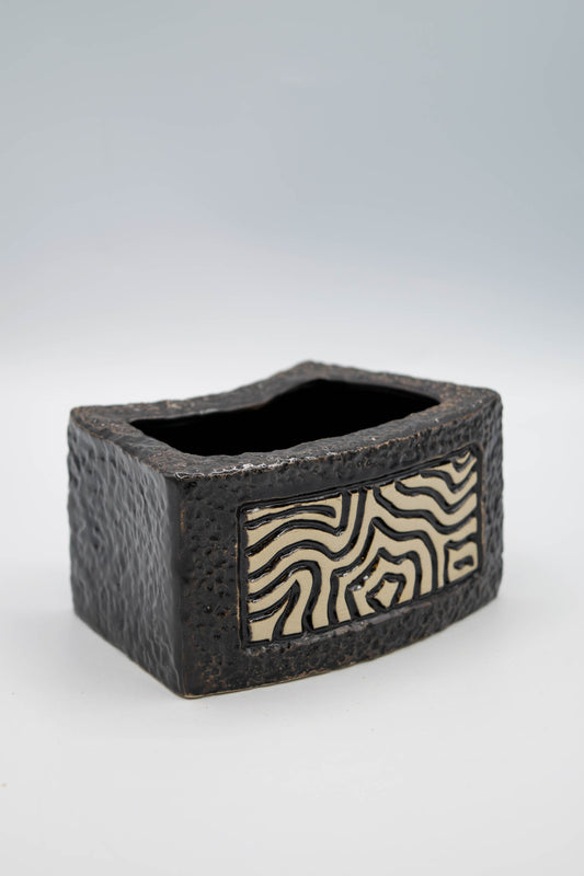 Ceramic Rectangle Mosaic Ripple Planter