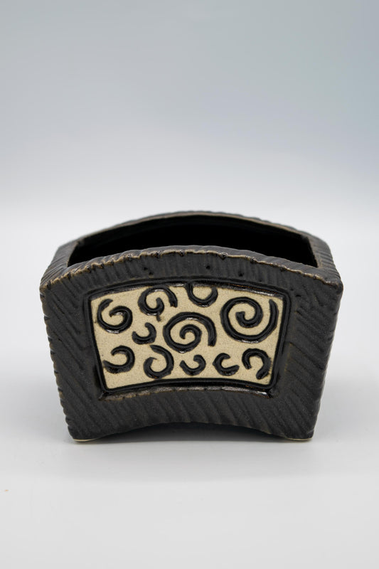 Ceramic Rectangle Swirl Mosaic Planter
