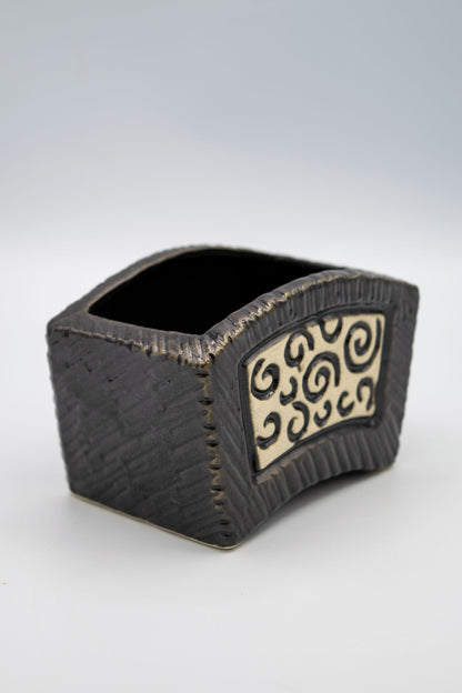 Ceramic Rectangle Swirl Mosaic Planter