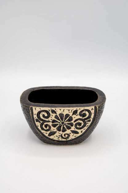 Ceramic Tapered Oval Shaped Floral Planter Small