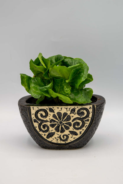 Ceramic Tapered Oval Shaped Floral Planter Small