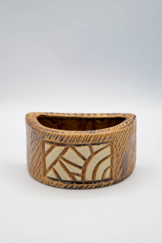 Ceramic Half Circle Mosaic Planter