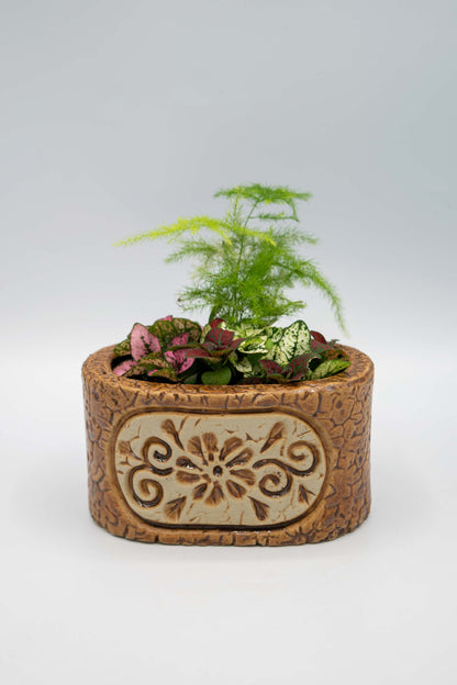 Ceramic Oval Floral Planter
