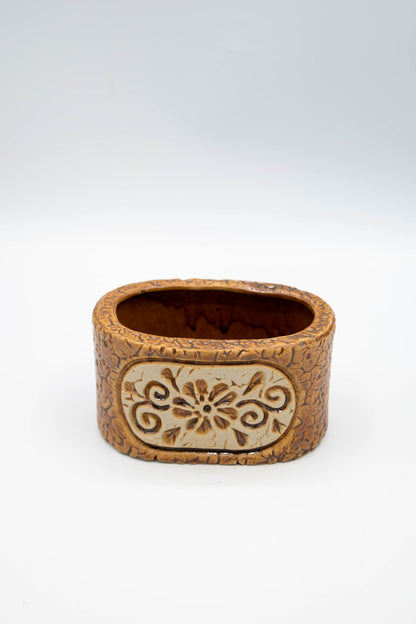 Ceramic Oval Floral Planter