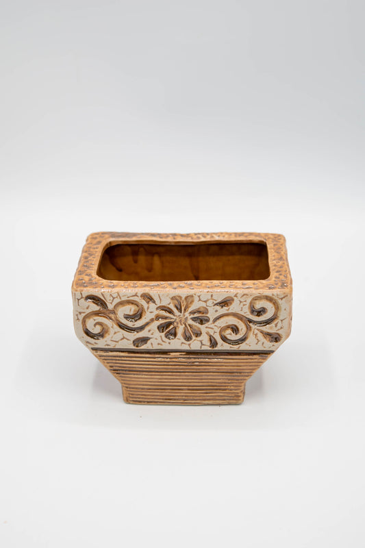 Ceramic Rectangle Foral Planter