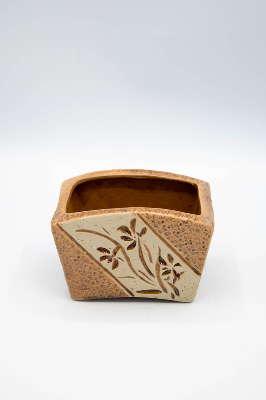 Ceramic Rectangle Orchid Floral Planter