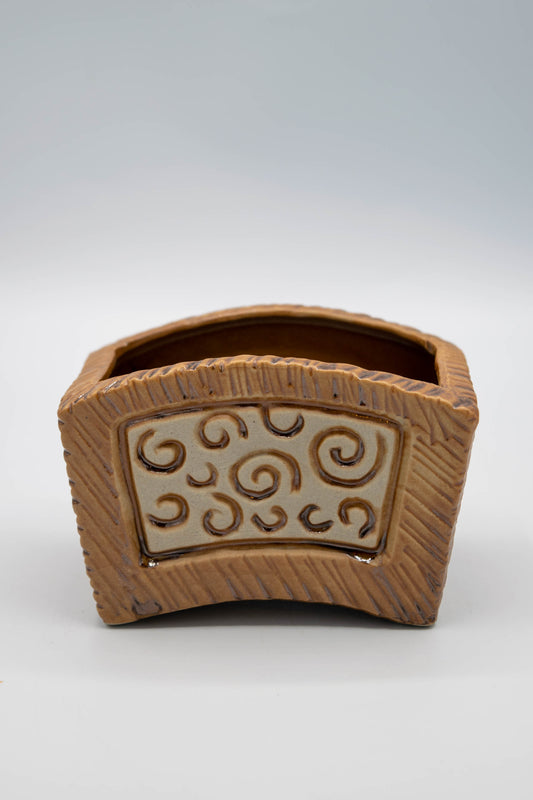 Ceramic Rectangle Swirl Mosaic Planter