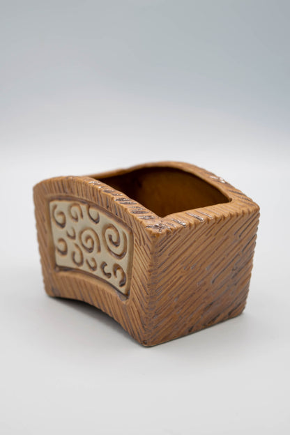 Ceramic Rectangle Swirl Mosaic Planter