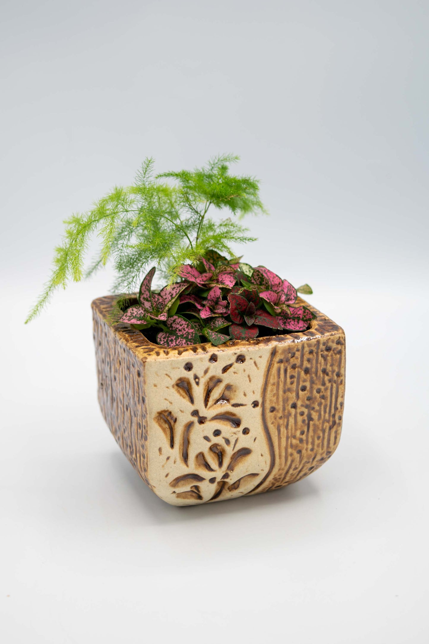 Ceramic Square Shaped Floral Planter