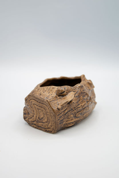 Wood Log Planter