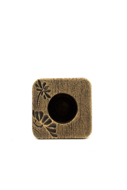 Handmade Ceramic Planter: Lotus & Dragonfly Design - 4.5" Round Pot