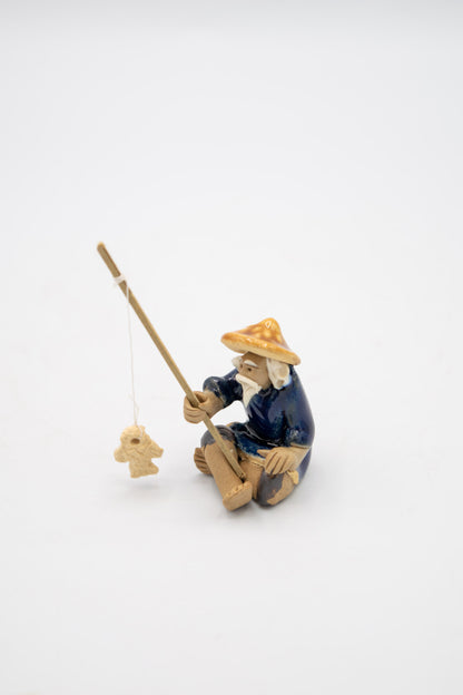 Mini Fisherman Figurine – Bonsai & Fairy Garden Decoration