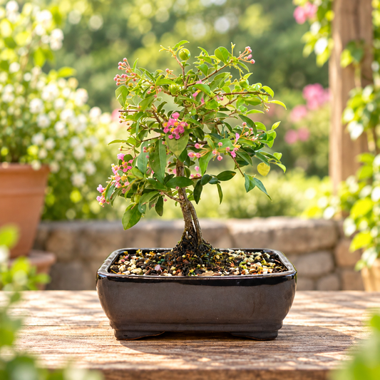 Barbados Cherry Bonsai Ceramic 7" Pot - One of a Kind Bonsai