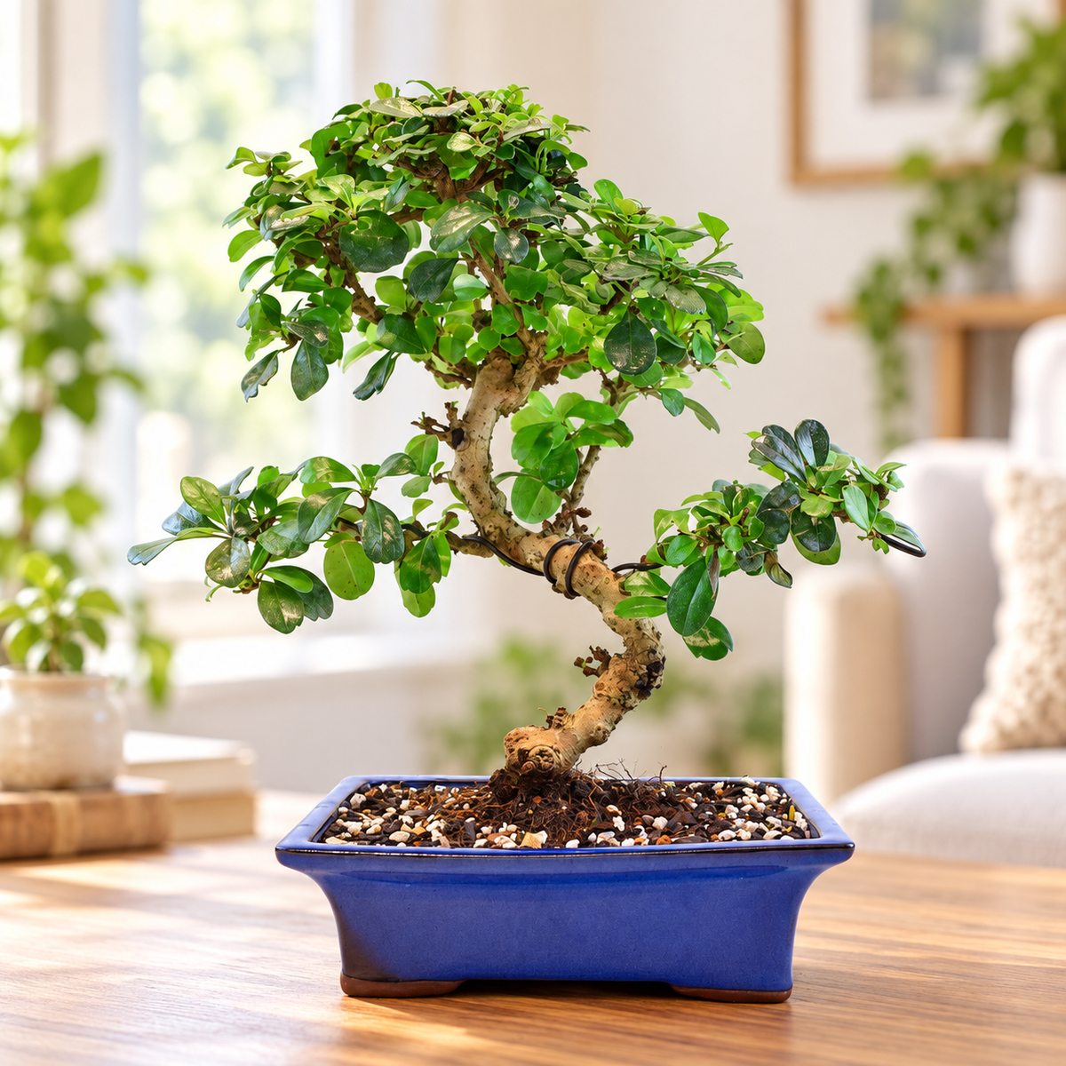 Fukien Tea Bonsai Ceramic 8" Pot - One of a Kind Bonsai