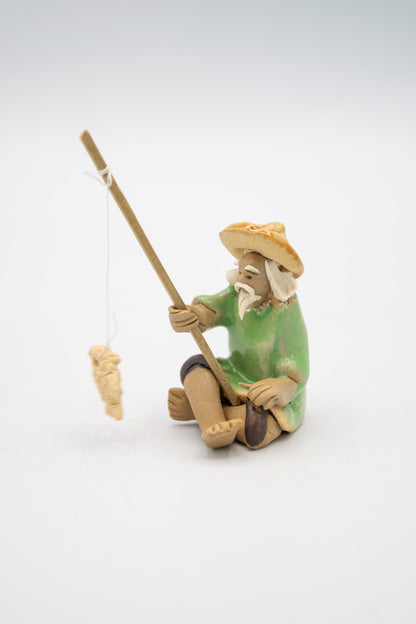 Mini Fisherman Figurine – Bonsai & Fairy Garden Decoration