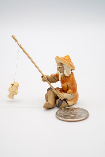 Mini Fisherman Figurine – Bonsai & Fairy Garden Decoration