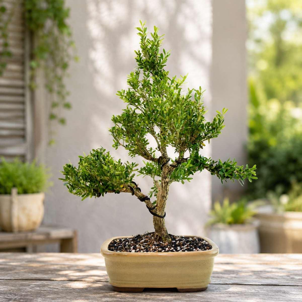 Taiwan Boxwood Bonsai Ceramic 8" Pot - One of a Kind Bonsai